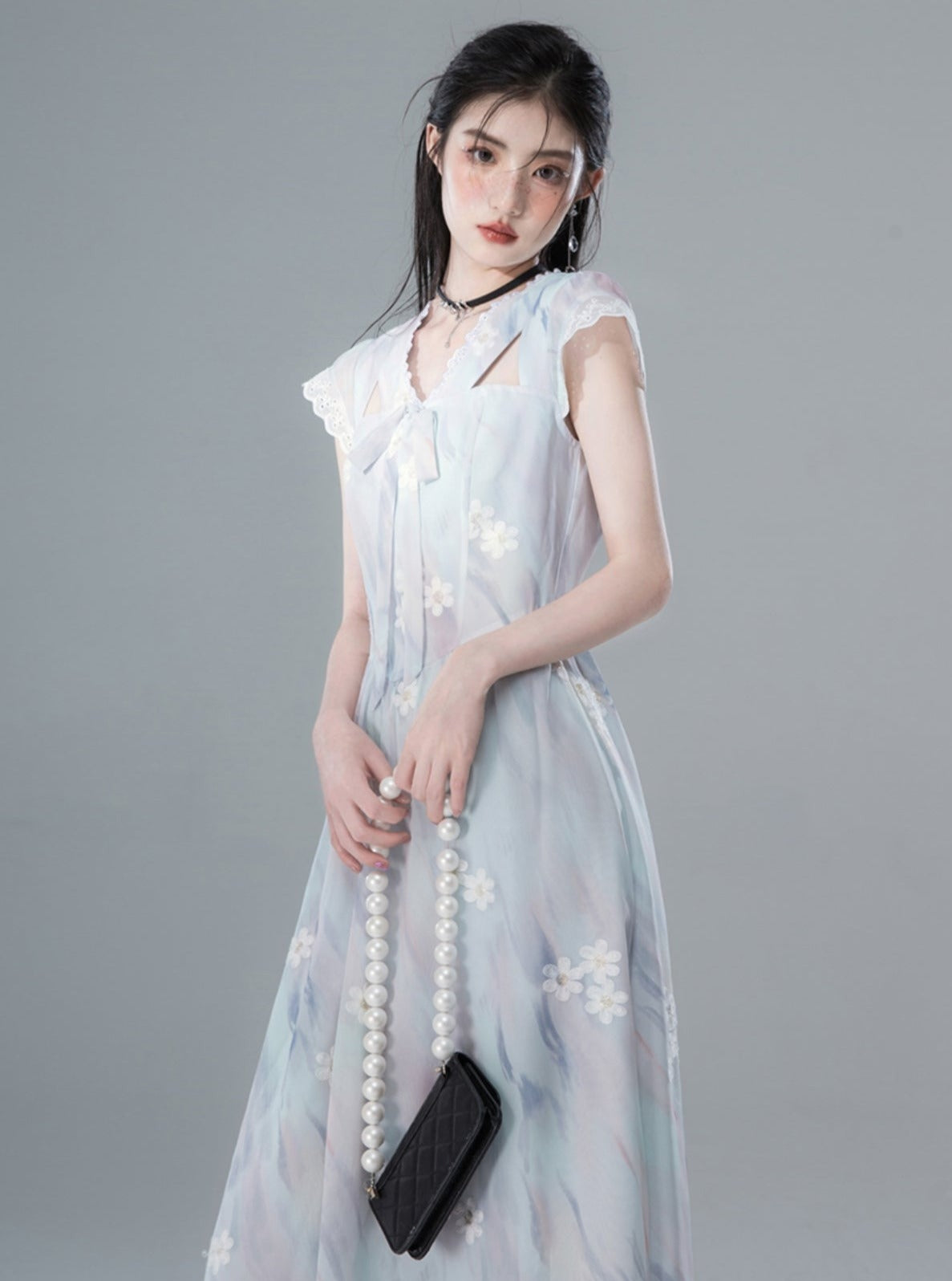 Sea Blue Transparent Cat Ear Dress