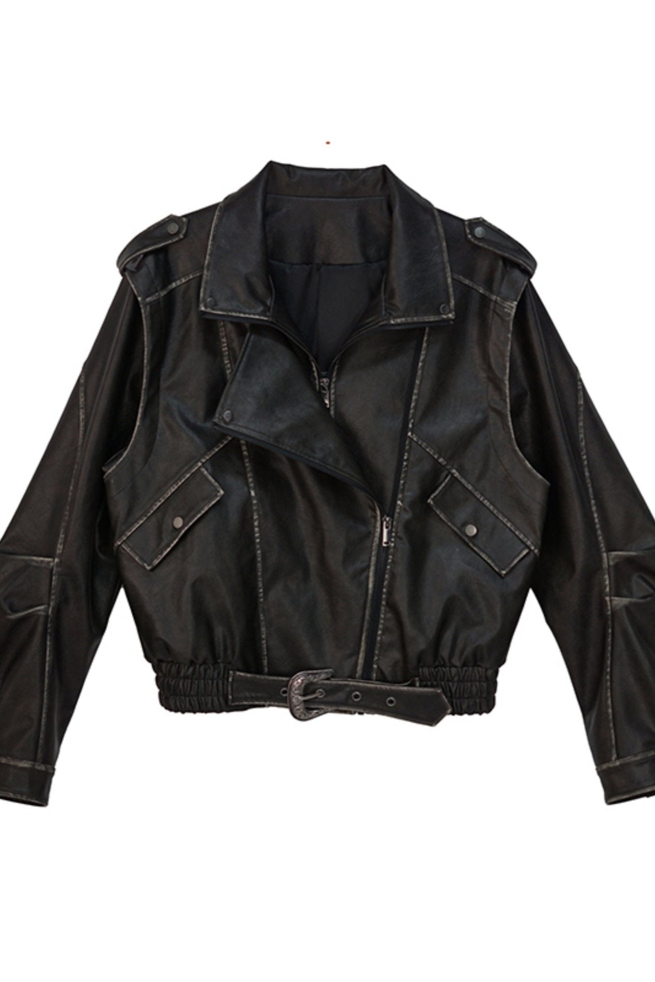 Vintage Double Zip Leather Jacket