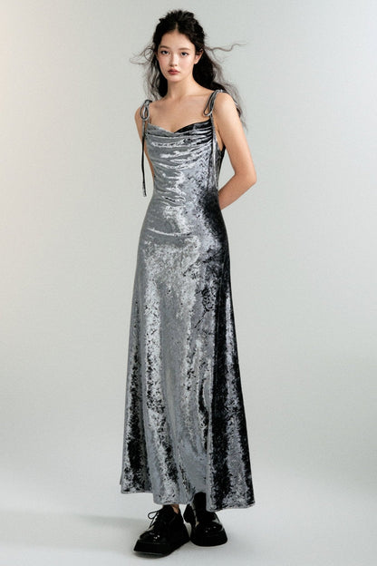 Moonlight Goddess Velvet Dress