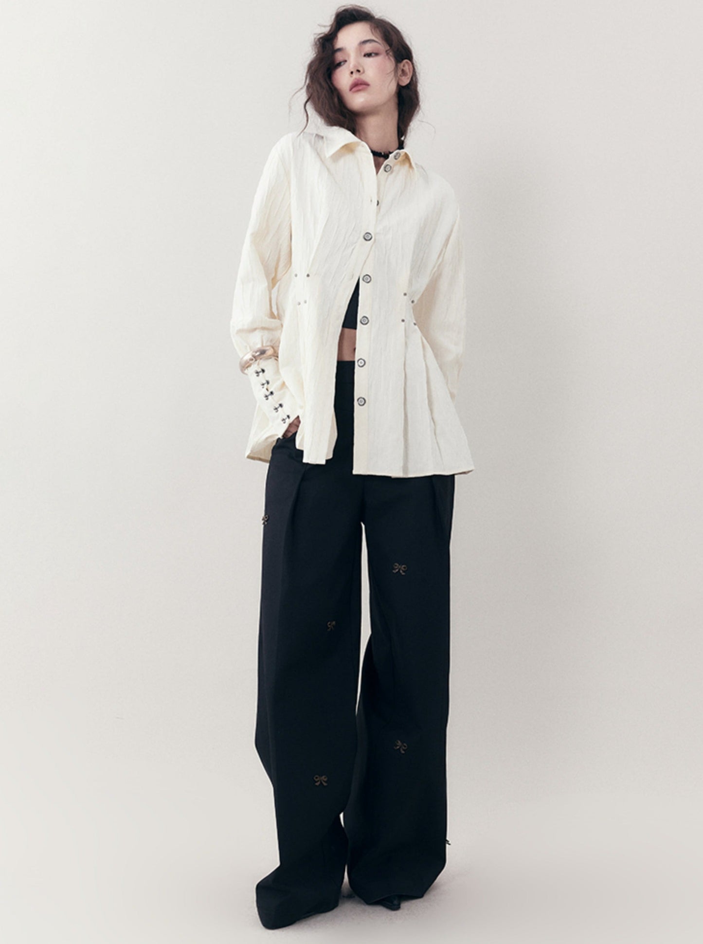 Chinese Style Genesis Pleated Shirt