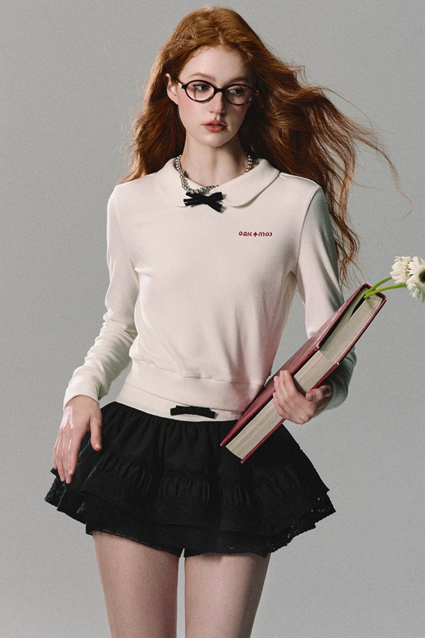 Doll Collar Bow College T-Shirt