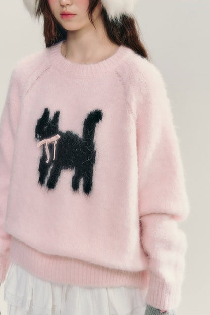 Cute Kitten Crew Neck Sweater