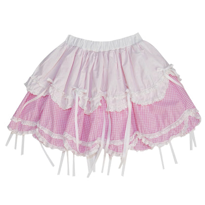 Pink Plaid Skirt