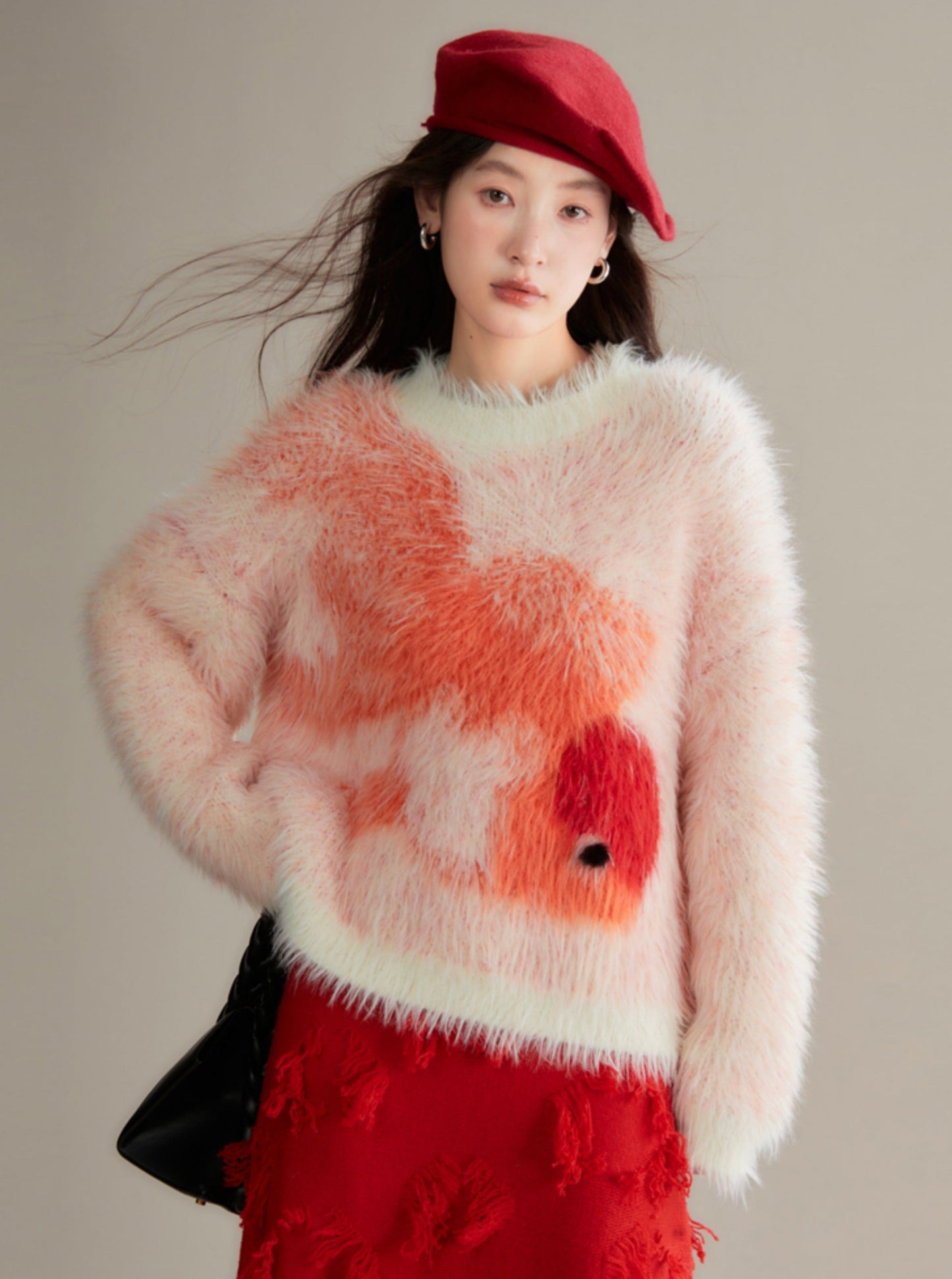 Goldfish imitation mink fur loose sweater