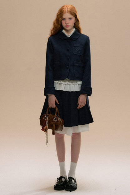 Navy Youth College Tweed Girl Set-Up