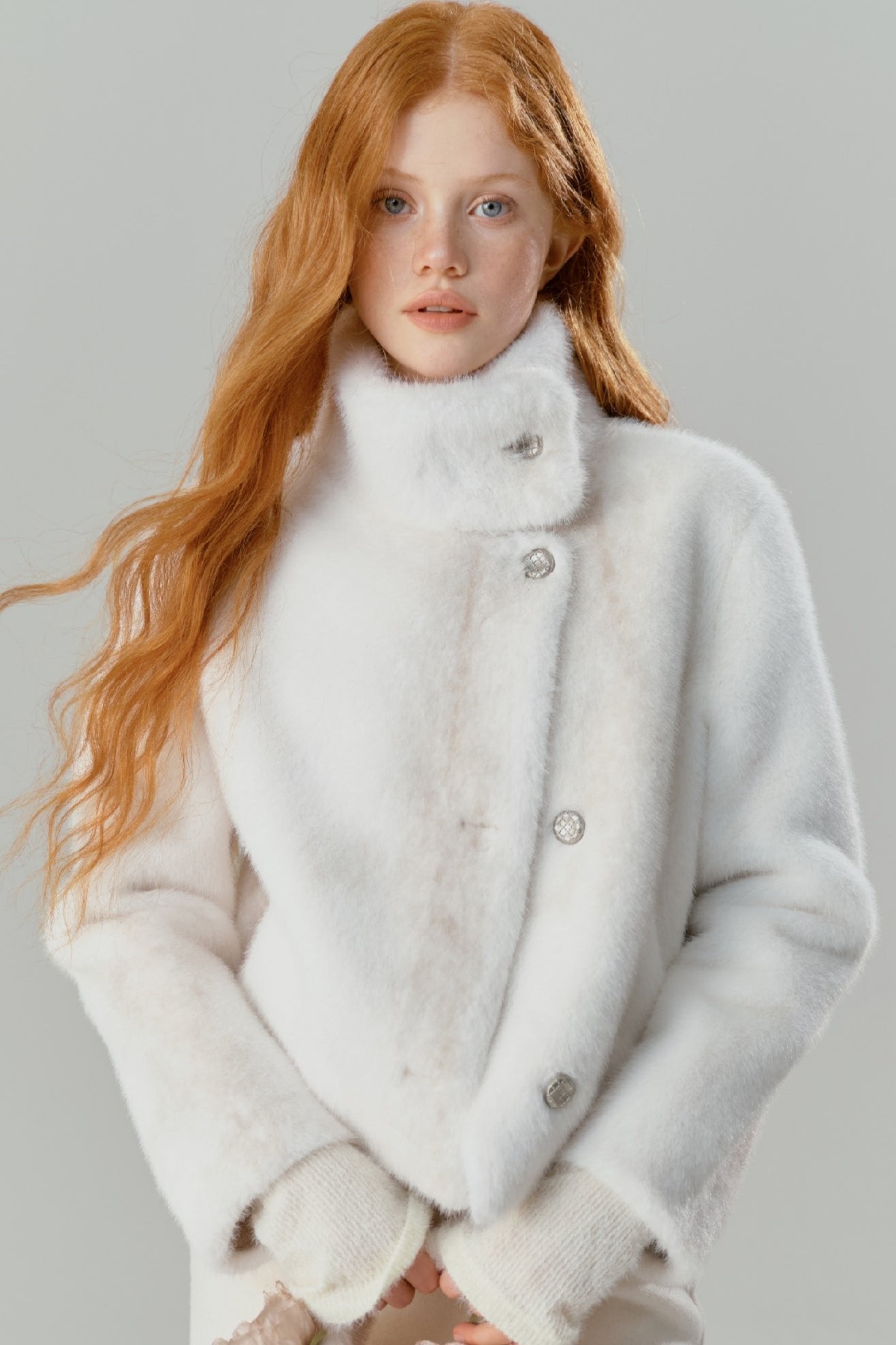 Furry Eco Friendly Mink Fur Coat