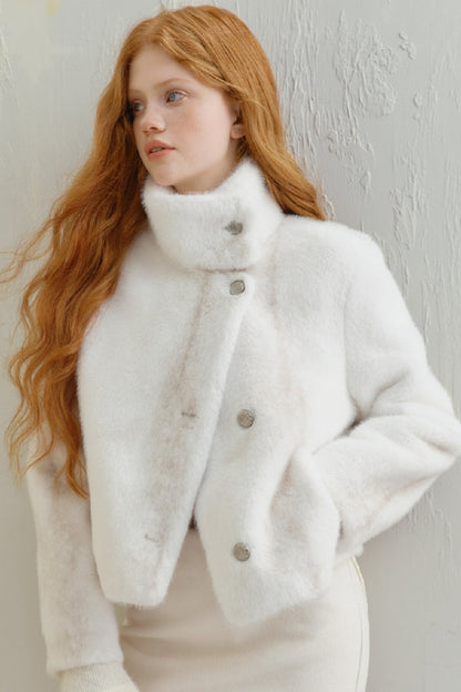 Furry Eco Friendly Mink Fur Coat