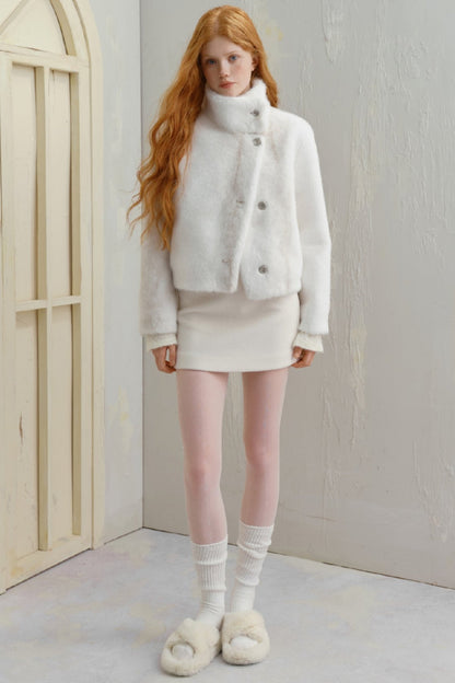 Furry Eco Friendly Mink Fur Coat