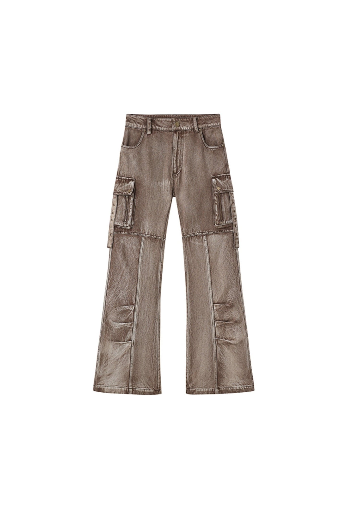 Washed Brown Low Rise Jeans