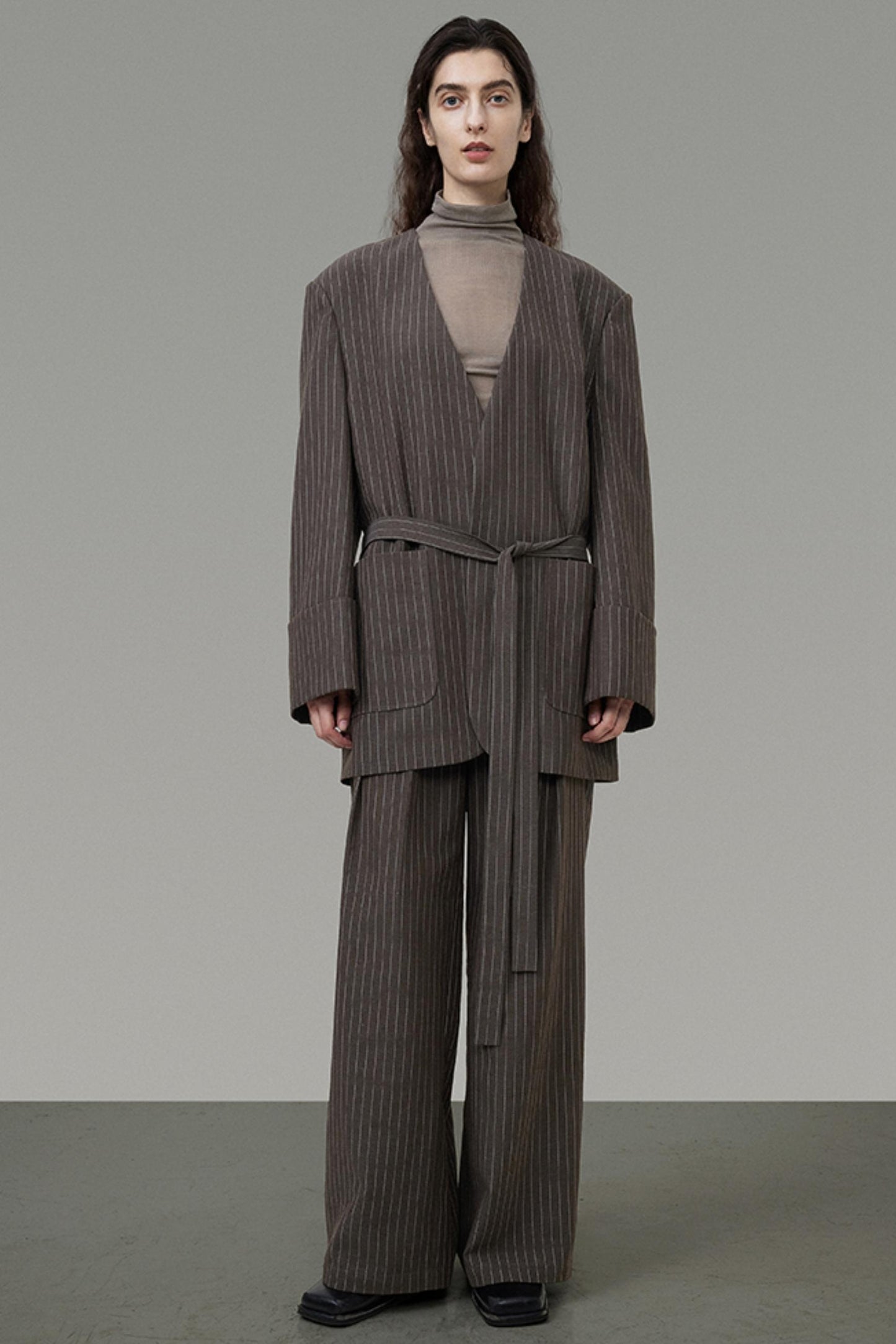 Striped Elegance Suit Set-Up