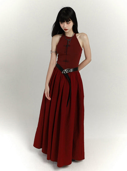 Chinese Red Slip Adult Dress