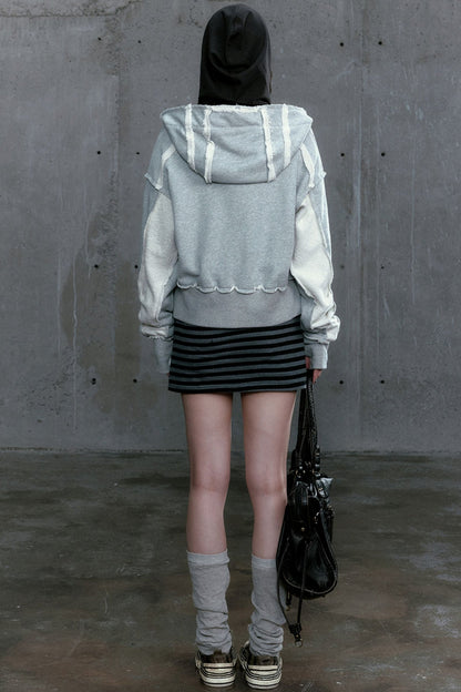 Panelled Hooded Sweatshirt