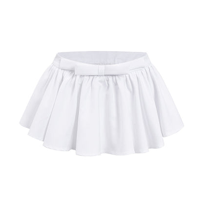 Satin Pleated Mini Skirt