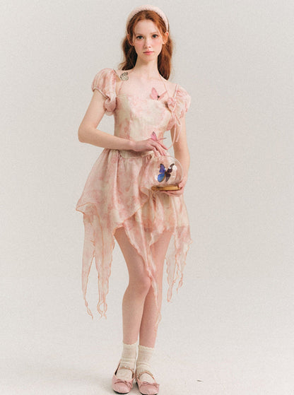 Lychee Lotus Floral French Dress