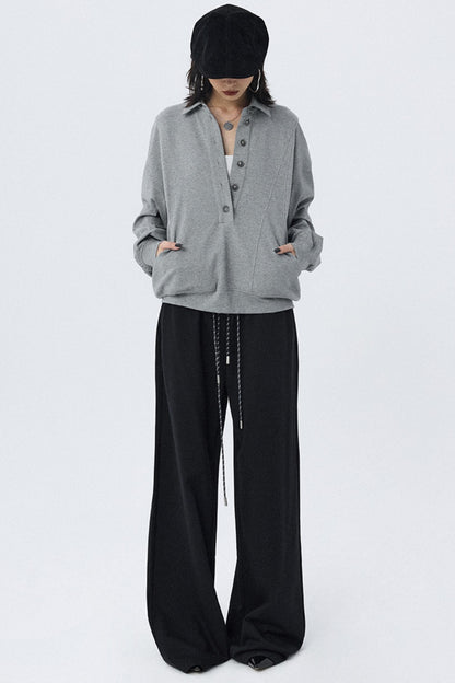 Double Cord Wide-leg Sweatpants