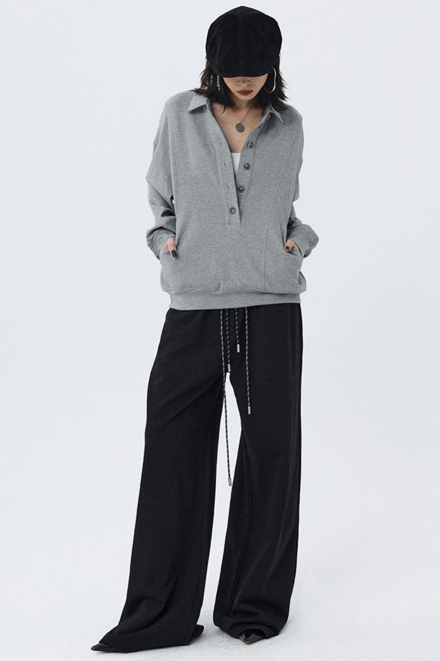 Double Cord Wide-leg Sweatpants