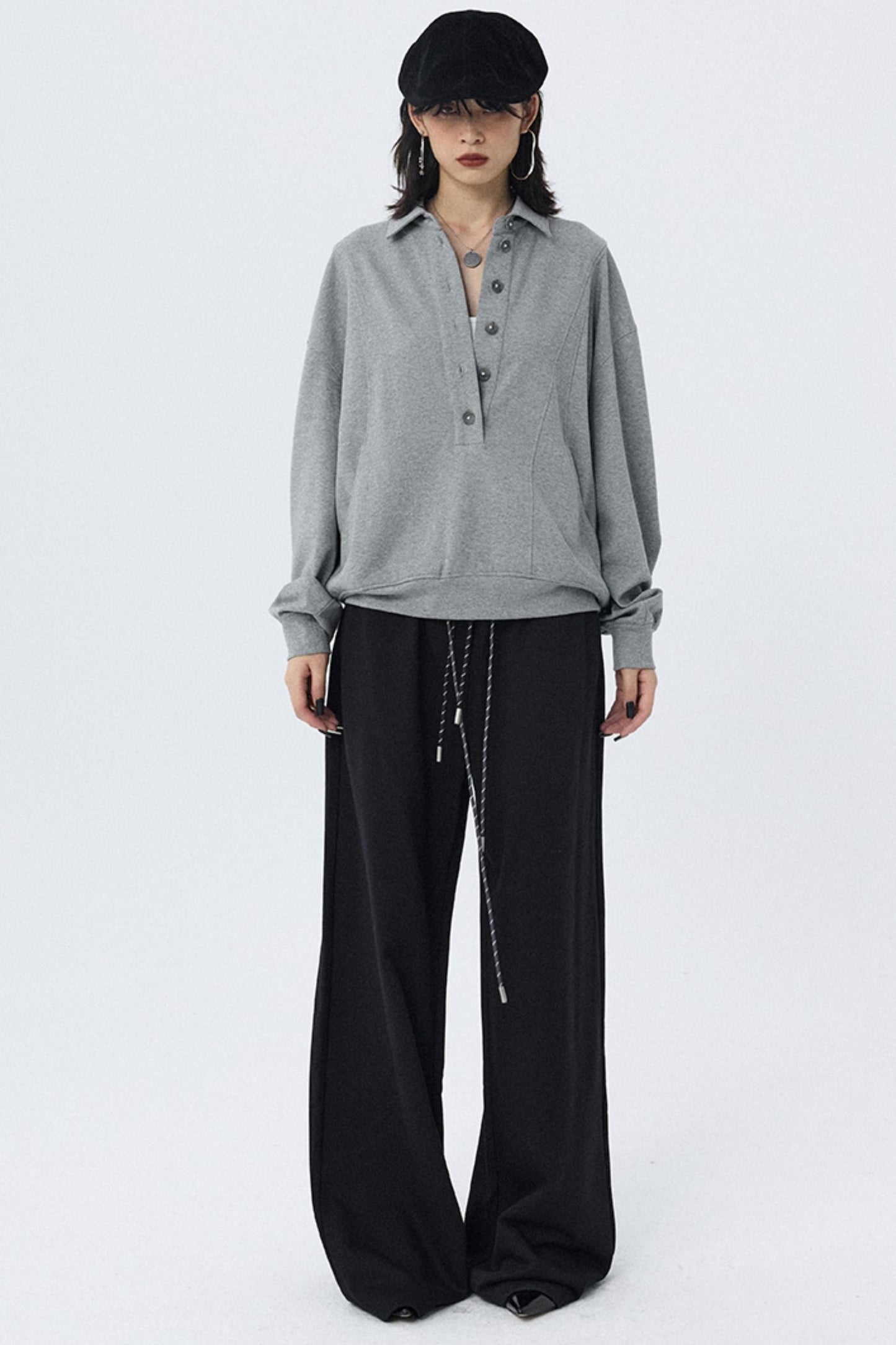 Double Cord Wide-leg Sweatpants