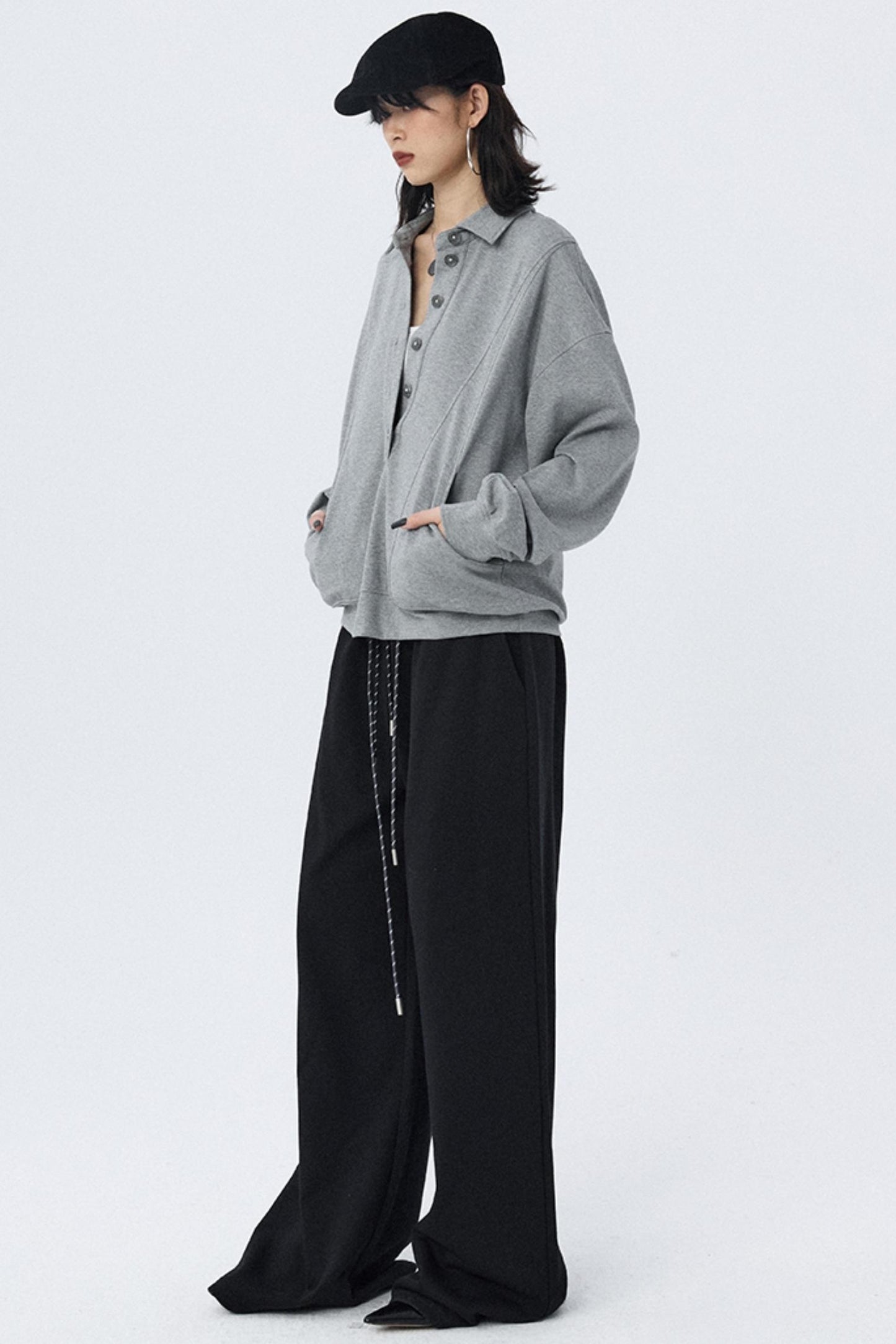 Double Cord Wide-leg Sweatpants