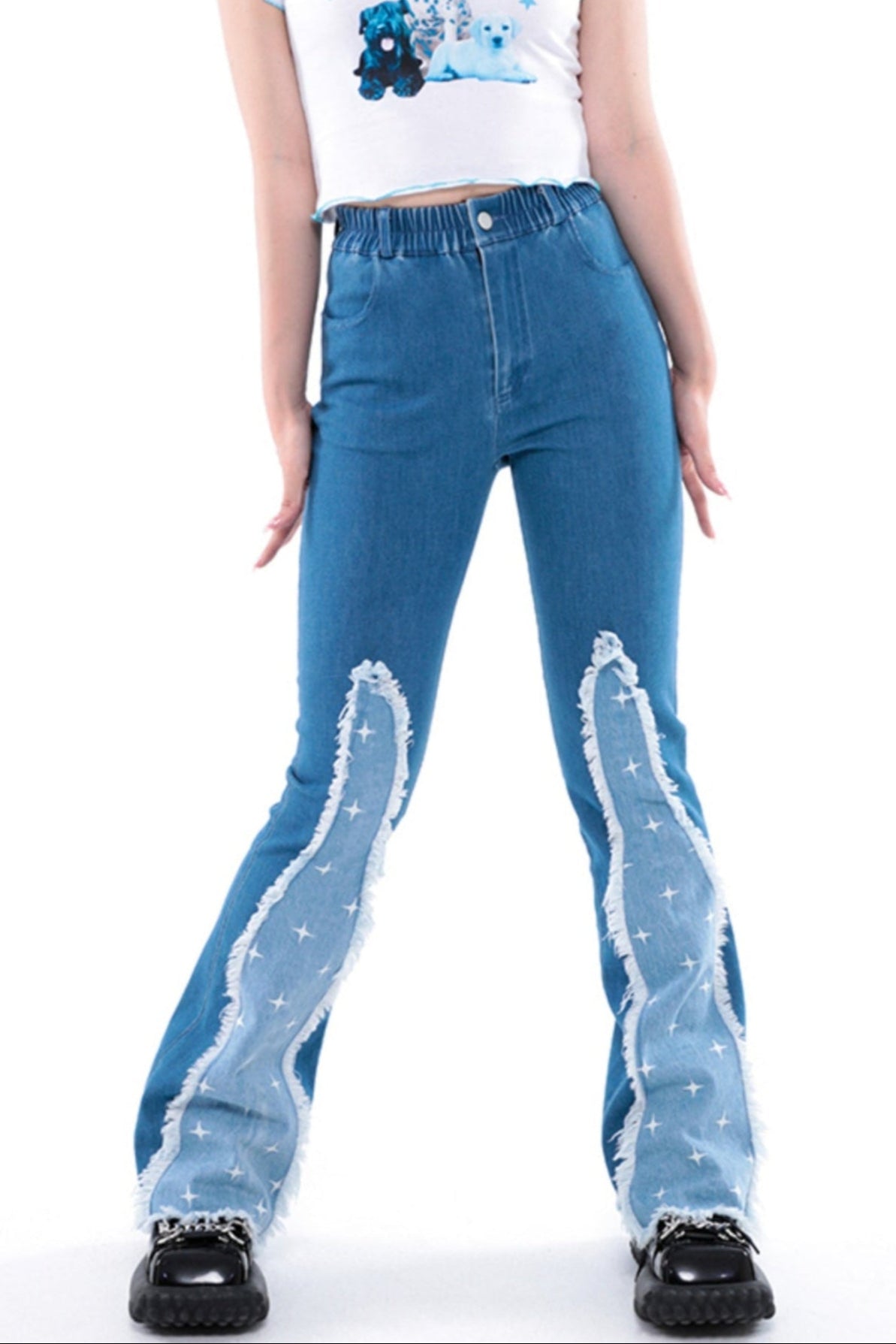 Slim Fit Star Flared Jeans