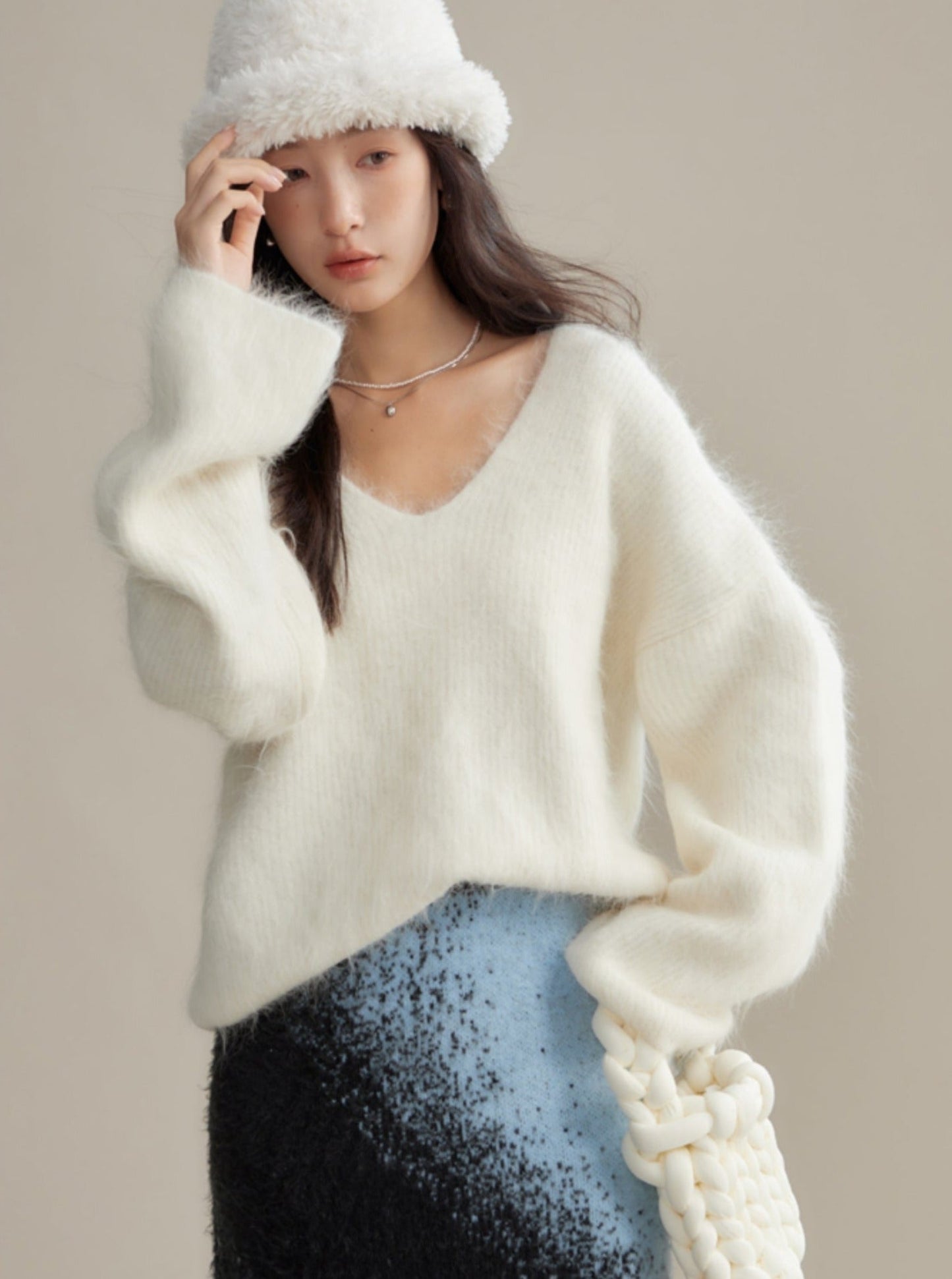 pullover sweater halterneck dress set