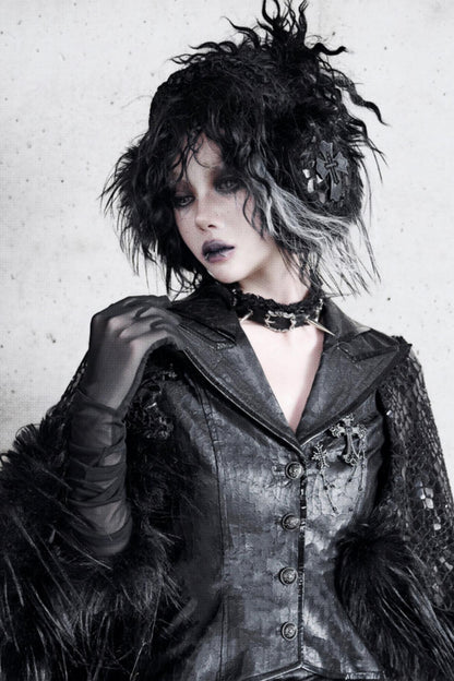 Gothic Fur Suit Cape Jacket Set-Up