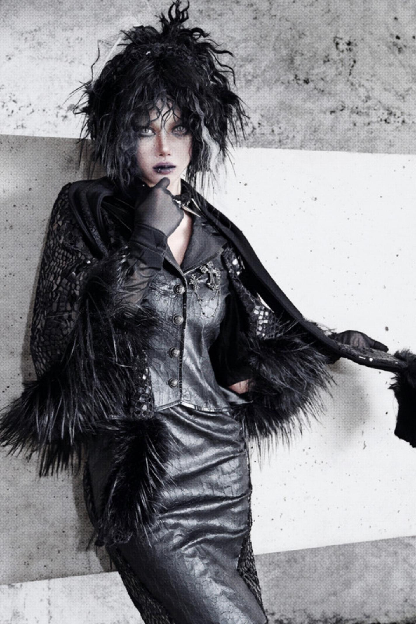 Gothic Fur Suit Cape Jacket Set-Up