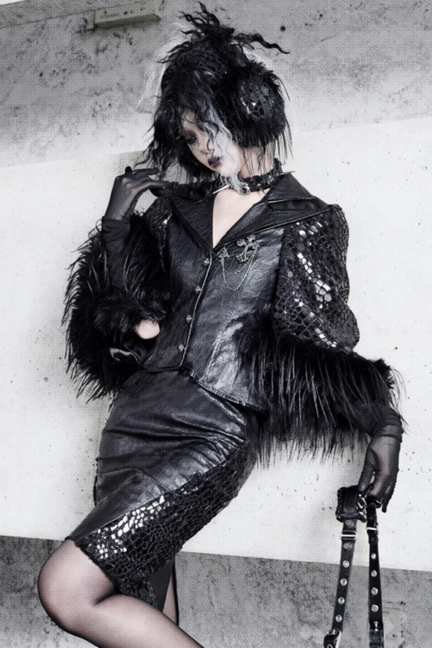 Gothic Fur Suit Cape Jacket Set-Up