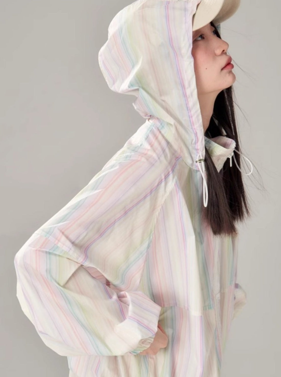 Rainbow Striped Sports Trench Top Short Set