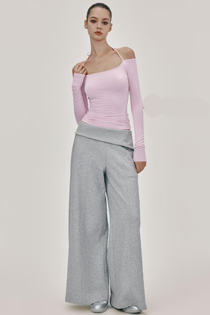 High-Waist Knit Wide Pants