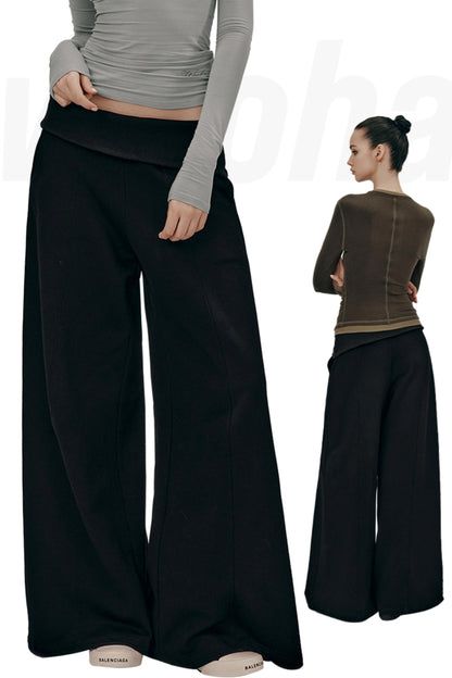 High-Waist Knit Wide Pants