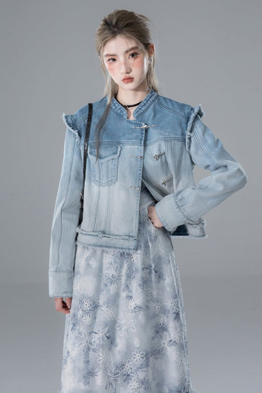 Dip-Dye Gradient Denimjacke 