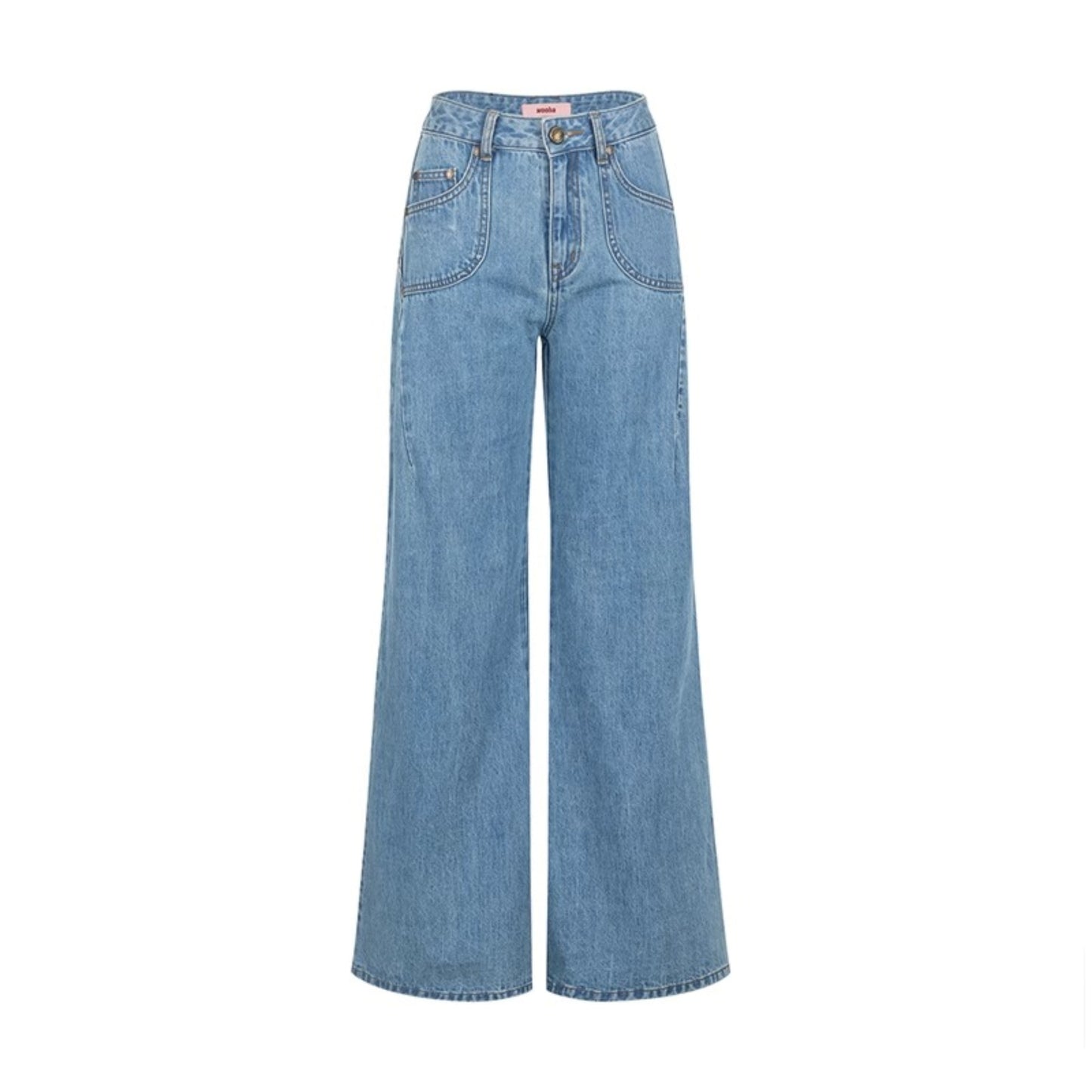 Wide-Leg Denim Pants