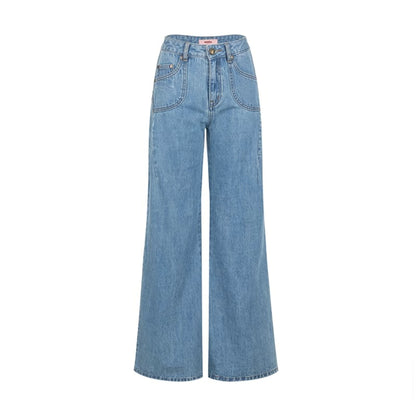 Wide-Leg Denim Pants