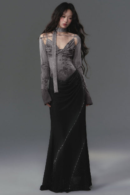 Gray Romantic Atmosphere Dress