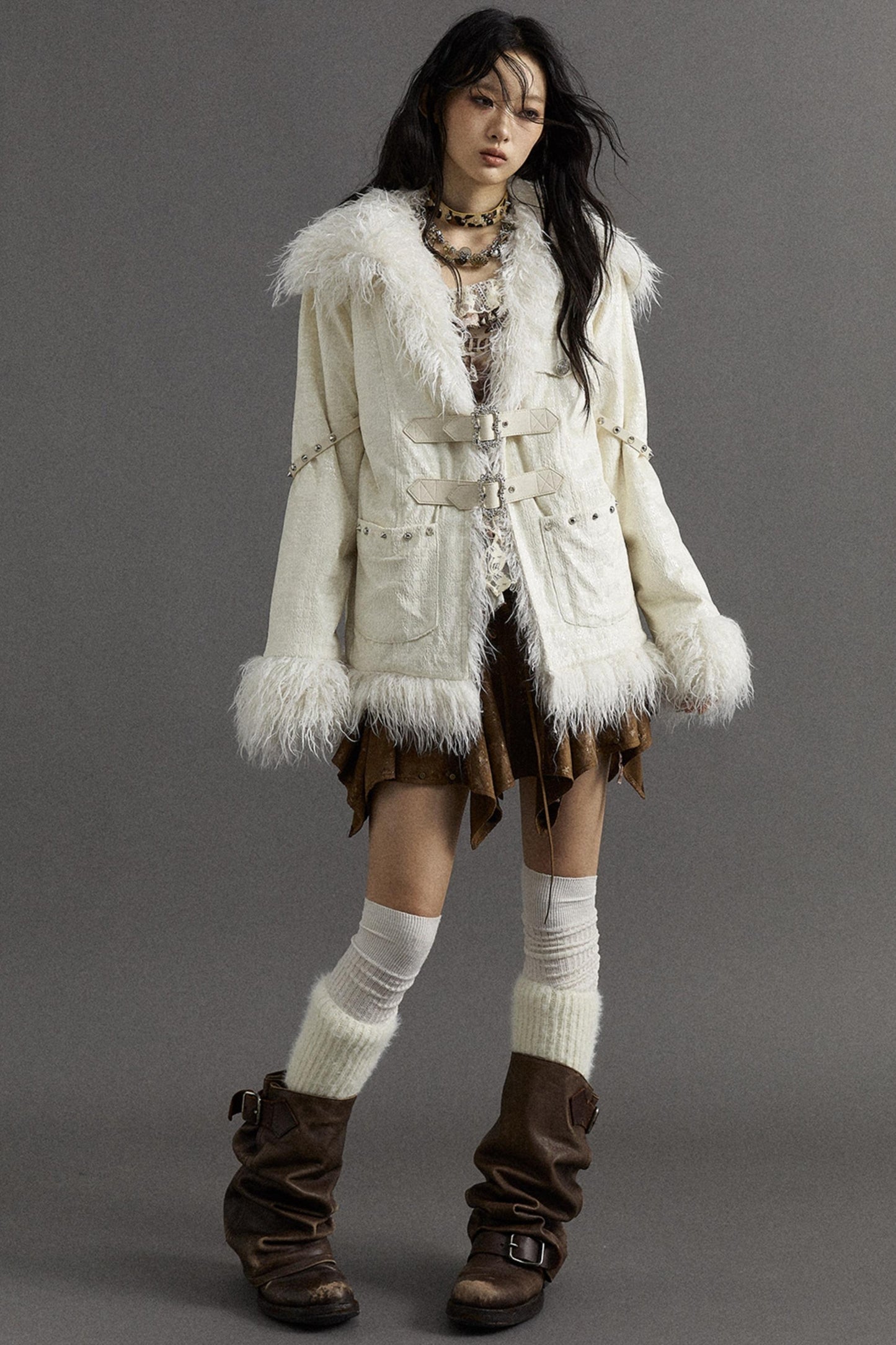 Baroque Panel Fur Jacket