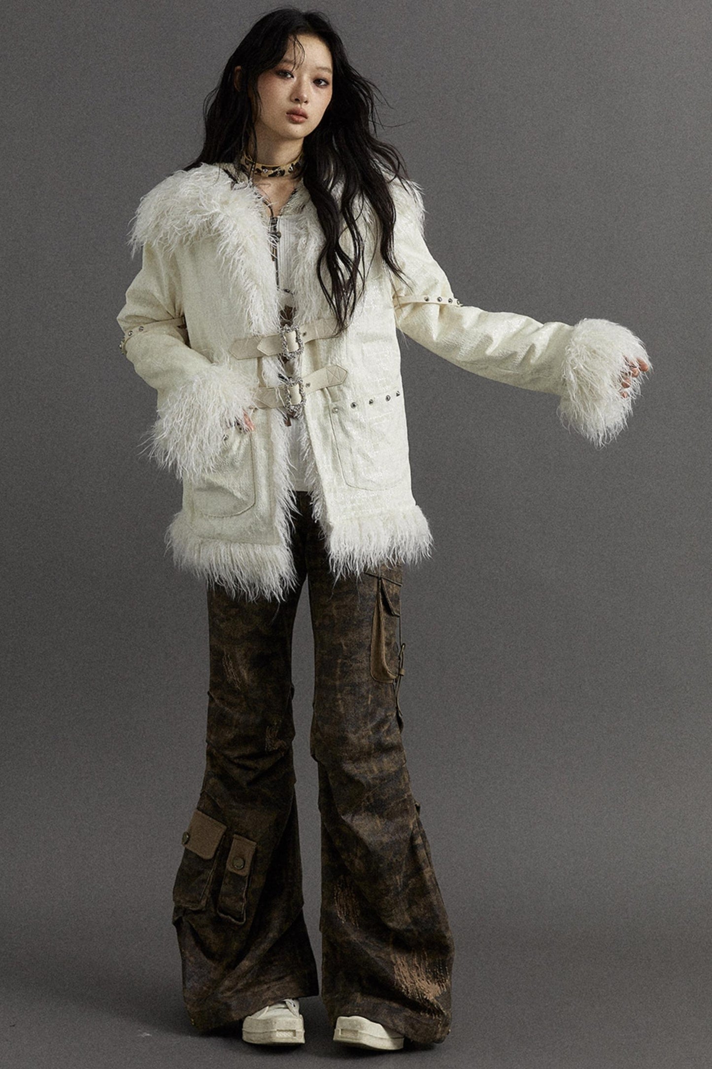 Baroque Panel Fur Jacket