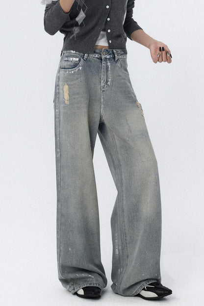 Light Blue Wide-Leg Bootcut Jeans