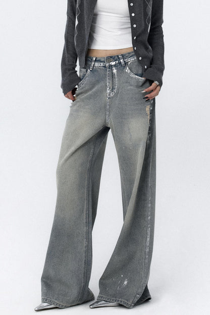 Light Blue Wide-Leg Bootcut Jeans