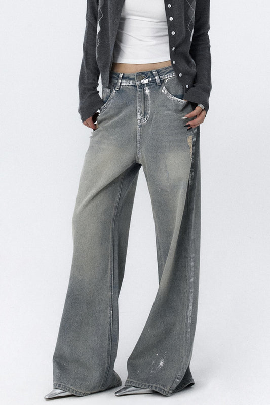 Light Blue Wide-Leg Bootcut Jeans