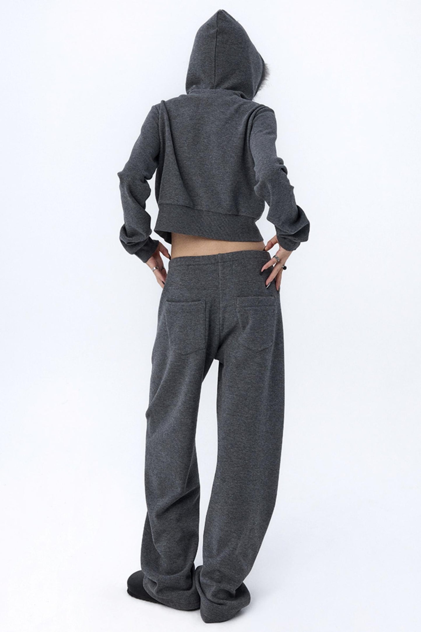 Split Curved Leg Fleece Pants