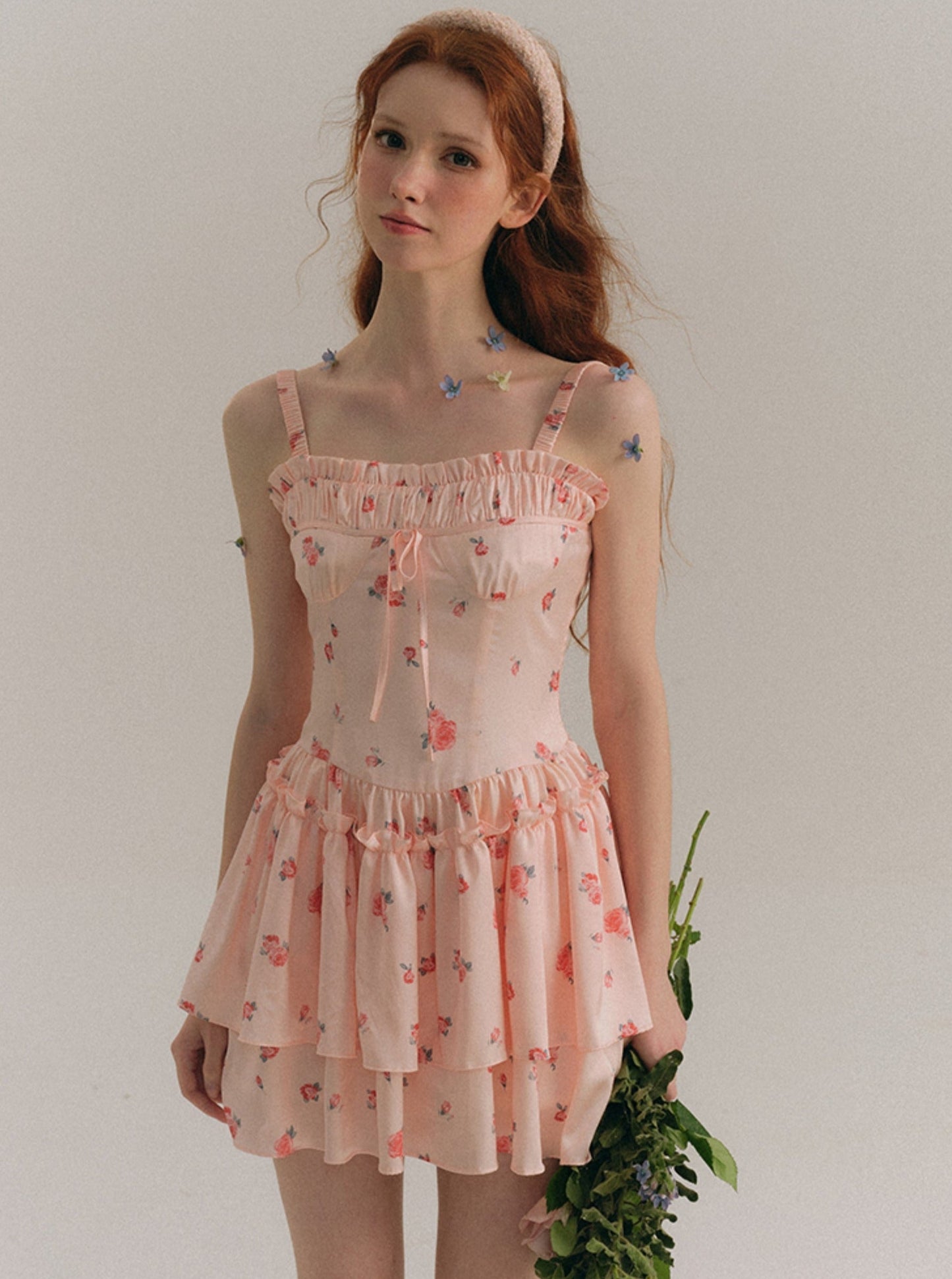 Blush Satin Suspender Dress