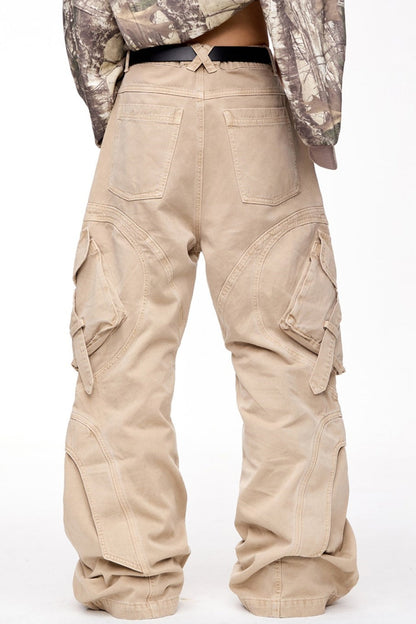 Bootcut Pleated Cargo Pants