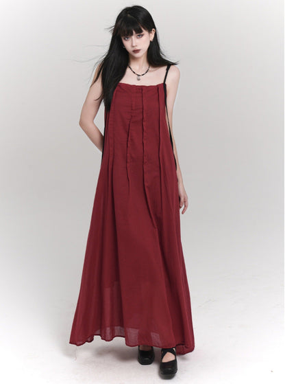 Red Slip Seaside Long Dress