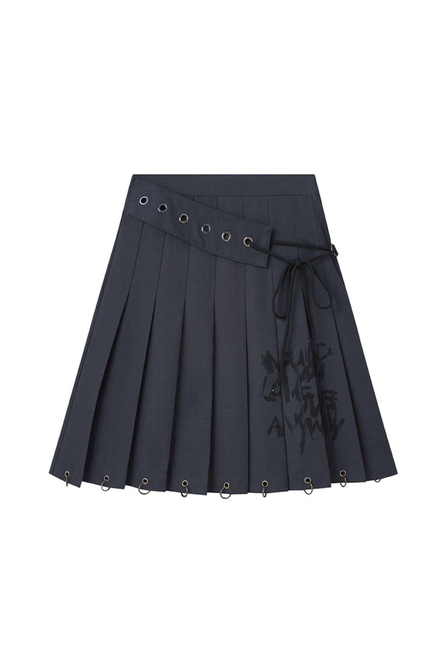 Graffiti Print Lace-Up Skirt