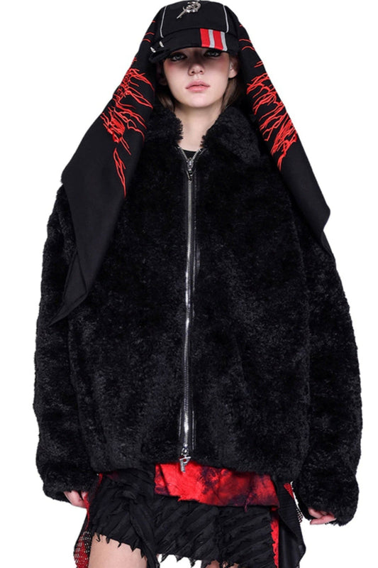 Double-Zip Fur Basic Jacket