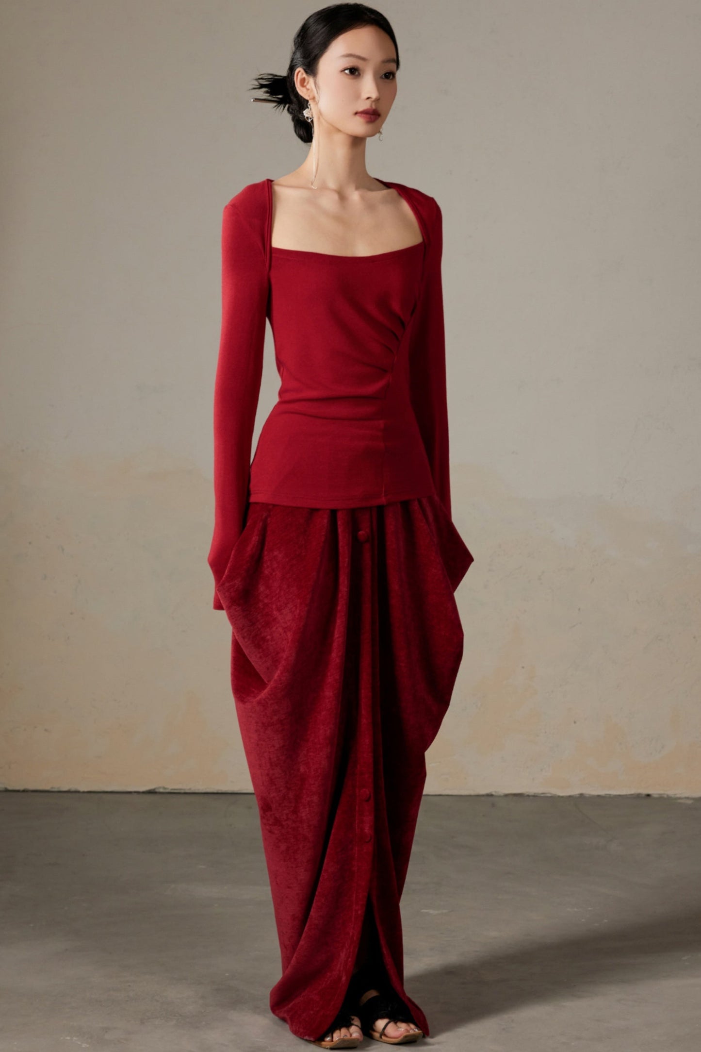 Velvet Three-dimensional Vase Skirt