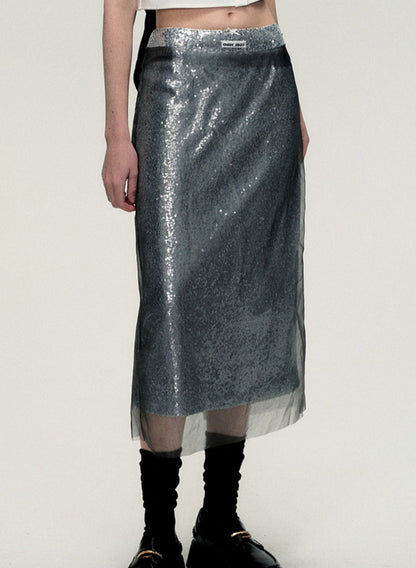 Summer Skin-Friendly Sequin Skirt