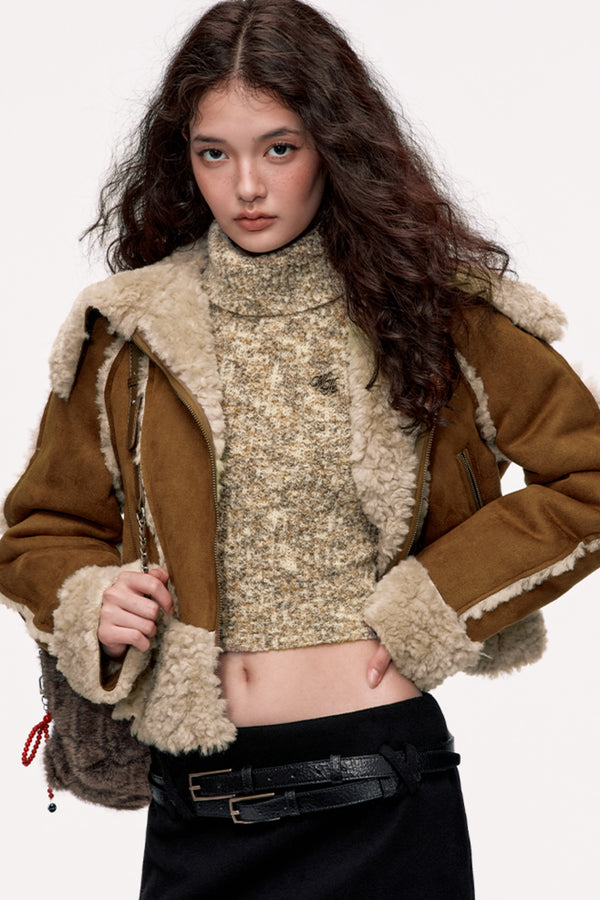 Oversized Fur Collar Coat