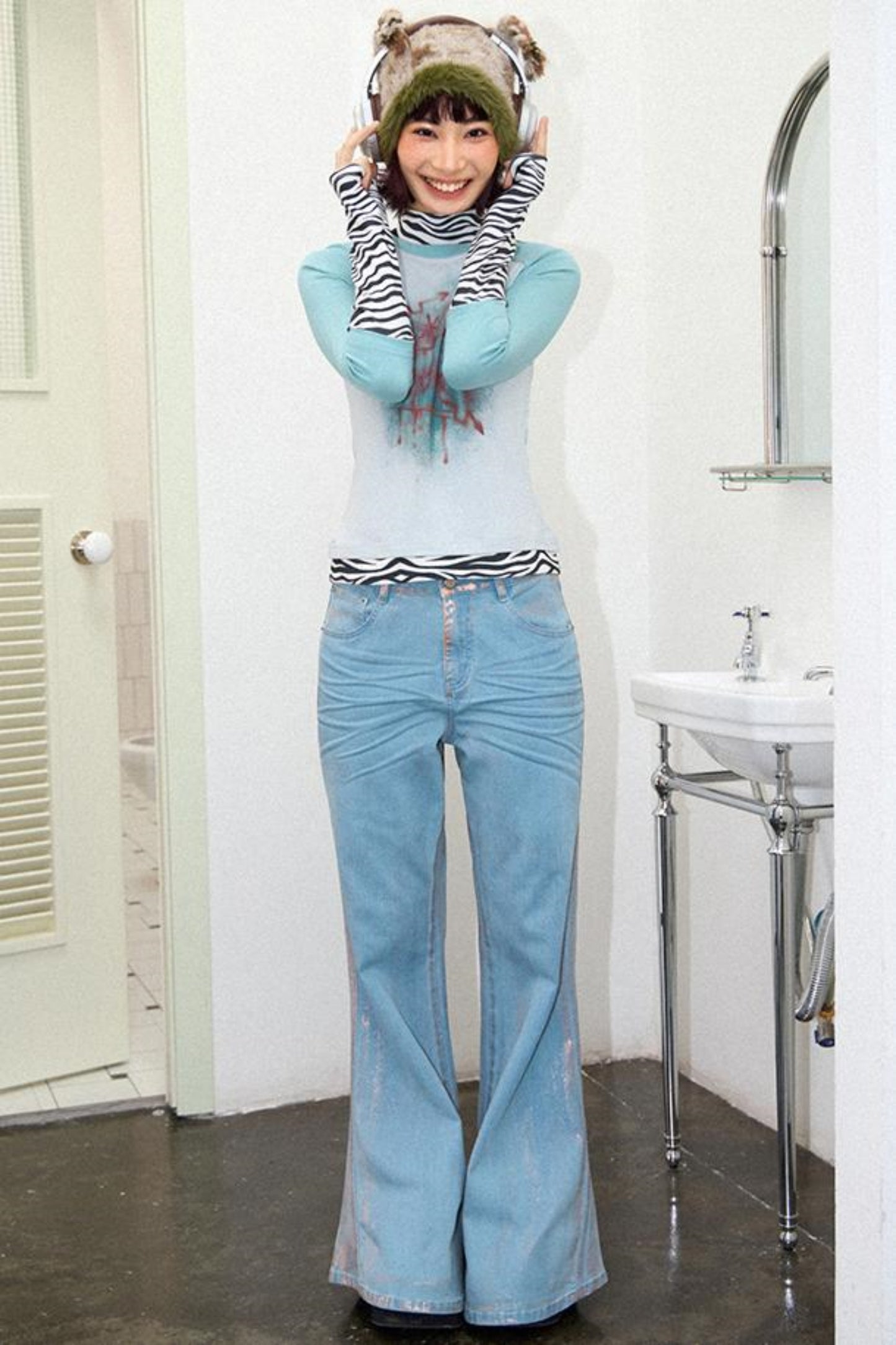 Distressed Light Blue Pants