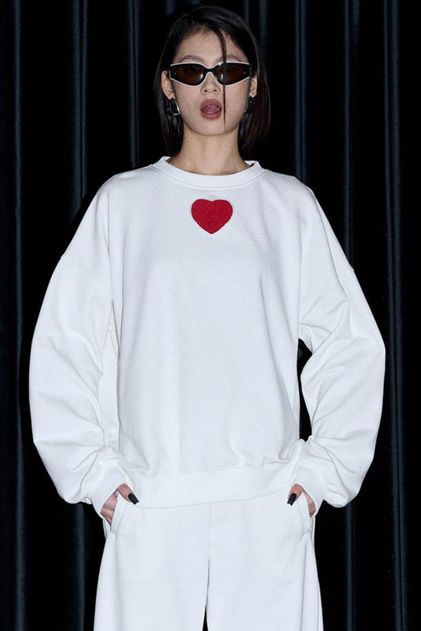 Hollow Heart Slouchy Sweatshirt